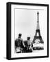 German Soldiers at the Eiffel Tower, Paris, June 1940-null-Framed Photographic Print