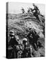 German Soldiers Attacking Out of a Trench During World War I-Robert Hunt-Stretched Canvas