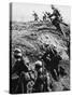 German Soldiers Attacking Out of a Trench During World War I-Robert Hunt-Stretched Canvas