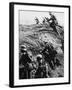 German Soldiers Attacking Out of a Trench During World War I-Robert Hunt-Framed Photographic Print