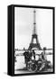 German Soldiers in Front of the Eiffel Tower, Paris, 1940-null-Framed Stretched Canvas