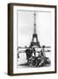 German Soldiers in Front of the Eiffel Tower, Paris, 1940-null-Framed Photographic Print