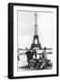 German Soldiers in Front of the Eiffel Tower, Paris, 1940-null-Framed Photographic Print