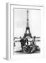 German Soldiers in Front of the Eiffel Tower, Paris, 1940-null-Framed Photographic Print