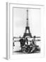 German Soldiers in Front of the Eiffel Tower, Paris, 1940-null-Framed Photographic Print