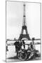 German Soldiers in Front of the Eiffel Tower, Paris, 1940-null-Mounted Photographic Print