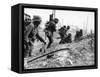 German Soldiers of the German Mortar Detachment in the Battle for Stalingrad August 1942-null-Framed Stretched Canvas