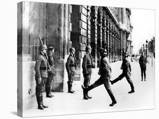 German Soldiers on Guard Duty Outside the Hotel Crillon, Paris, 7 October 1940-null-Stretched Canvas