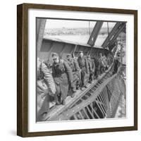 German Soldiers Walk over Elbe River to Surrender to Allied Forces in the Waning Days of WWII-William Vandivert-Framed Photographic Print