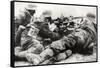 German Soldiers with MG42 General Purpose Machine Gun on a Tripod Mount-null-Framed Stretched Canvas