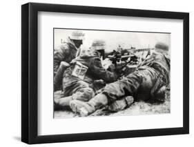 German Soldiers with MG42 General Purpose Machine Gun on a Tripod Mount-null-Framed Photographic Print