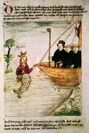 St. Brendan and a Siren, from the German Translation of 'Navigatio Sancti Brendani Abbatis', C.1476