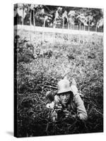 German Sturmtruppen Soldier in Training Throwing Hand Grenades-null-Stretched Canvas
