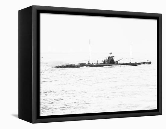 German Submarine on Raid in Atlantic-null-Framed Stretched Canvas