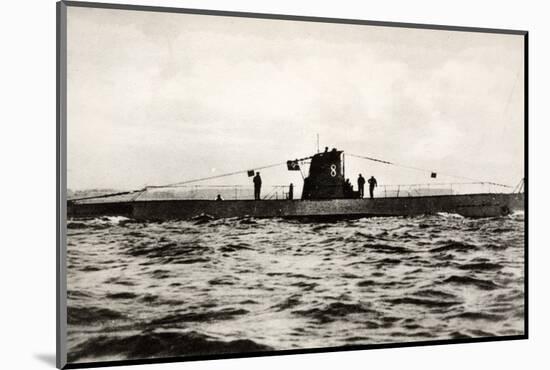 German Submarine U-8, a Type Iib U-Boat of the German Kriegsmarine-null-Mounted Photographic Print