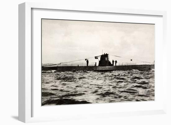 German Submarine U-8, a Type Iib U-Boat of the German Kriegsmarine-null-Framed Photographic Print