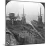 German Submarines Secured in a Channel Port, C1918-C1919-null-Mounted Premium Photographic Print