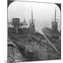 German Submarines Secured in a Channel Port, C1918-C1919-null-Mounted Photographic Print