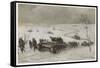 German Tank Column Accompanied by Infantry Advances into Russia-Schnurpel-Framed Stretched Canvas