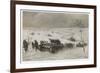 German Tank Column Accompanied by Infantry Advances into Russia-Schnurpel-Framed Art Print