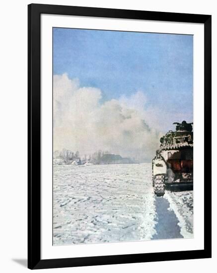 German Tank Fighting in the Snow, Russia, January 1943-null-Framed Giclee Print