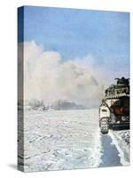 German Tank Fighting in the Snow, Russia, January 1943-null-Stretched Canvas