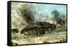 German Tank in Action on the Russian Front, World War II, 1942-1943-null-Framed Stretched Canvas