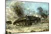 German Tank in Action on the Russian Front, World War II, 1942-1943-null-Mounted Premium Giclee Print