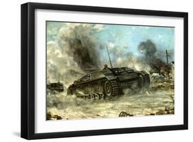 German Tank in Action on the Russian Front, World War II, 1942-1943-null-Framed Giclee Print