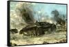 German Tank in Action on the Russian Front, World War II, 1942-1943-null-Framed Stretched Canvas