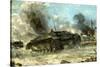 German Tank in Action on the Russian Front, World War II, 1942-1943-null-Stretched Canvas