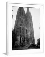 German Tank in Front of Cathedral-Harold Spiegman-Framed Photographic Print