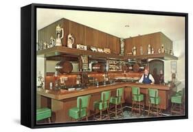 German Theme Cocktail Lounge with Steins-null-Framed Stretched Canvas