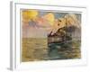 German Torpedo-Boat at Sea-J.g. Siehl-freystett-Framed Art Print