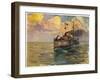 German Torpedo-Boat at Sea-J.g. Siehl-freystett-Framed Art Print