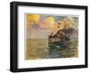 German Torpedo-Boat at Sea-J.g. Siehl-freystett-Framed Art Print