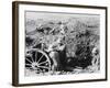 German Trench Gun in Action on the Somme During World War I-Robert Hunt-Framed Photographic Print