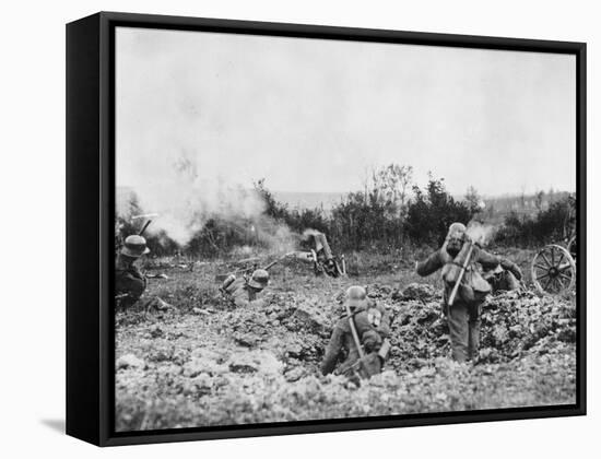 German Trench Mortar WWI-Robert Hunt-Framed Stretched Canvas