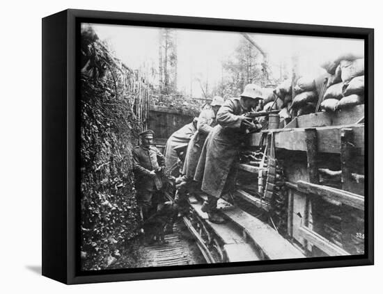 German Trenches During World War I on the Western Front-Robert Hunt-Framed Stretched Canvas