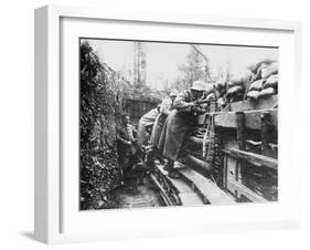 German Trenches During World War I on the Western Front-Robert Hunt-Framed Photographic Print