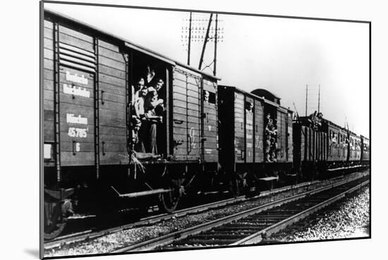 German Troops Arriving by Train, Paris, August 1940-null-Mounted Giclee Print