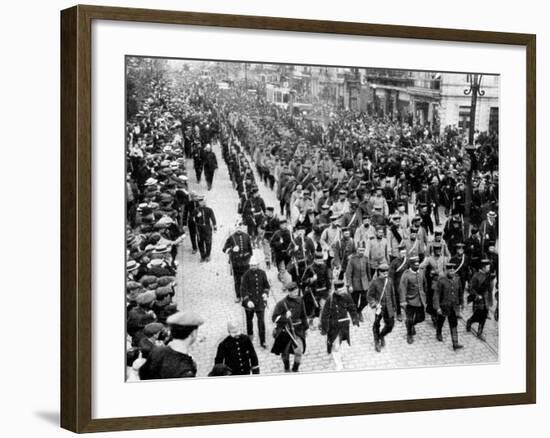 German Troops as Prisoners in Antwerp, Belgium, First World War, 1914-null-Framed Giclee Print