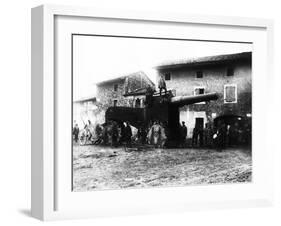 German Troops Examine Heavy and Gigantic Cannons Deserted by Fleeing Italians in a Village behind U-null-Framed Photographic Print