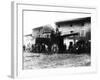 German Troops Examine Heavy and Gigantic Cannons Deserted by Fleeing Italians in a Village behind U-null-Framed Photographic Print