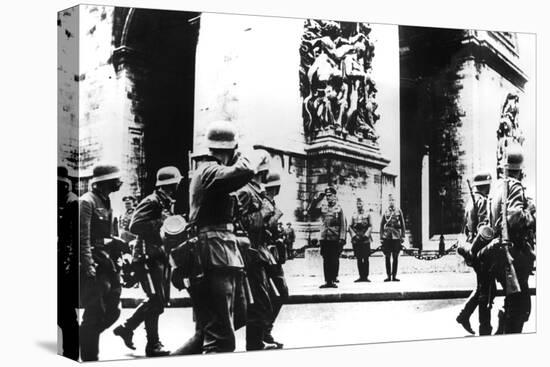 German Troops Marching Past the Arc De Triomphe, Paris, 14 June 1940-null-Stretched Canvas