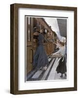 German Troops Return to the Front Kissed and Waved Goodbye from Their Womenfolk-B. Wennerberg-Framed Art Print