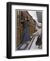 German Troops Return to the Front Kissed and Waved Goodbye from Their Womenfolk-B. Wennerberg-Framed Art Print