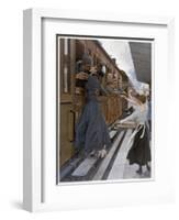 German Troops Return to the Front Kissed and Waved Goodbye from Their Womenfolk-B. Wennerberg-Framed Art Print
