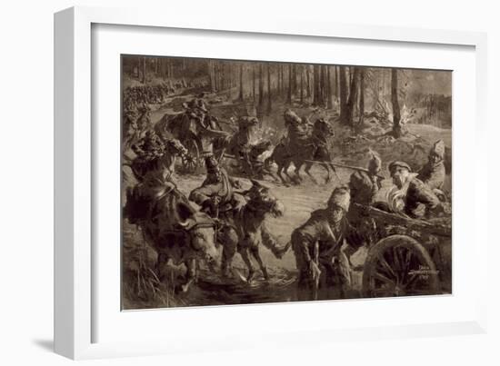 German Troops with Spoils of War and Prisoners and Captured Cattle-Felix Schwormstadt-Framed Giclee Print