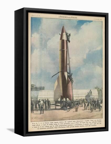 German V2 Rocket 1945-null-Framed Stretched Canvas